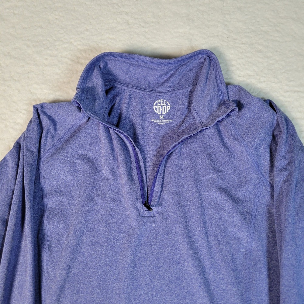 REI Co-op Quarter Zip Pullover Womens Size M Purple Heathered Long Sleeve Active